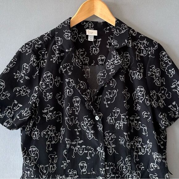 Black Patterned Women's Dress - Picture 4 of 11